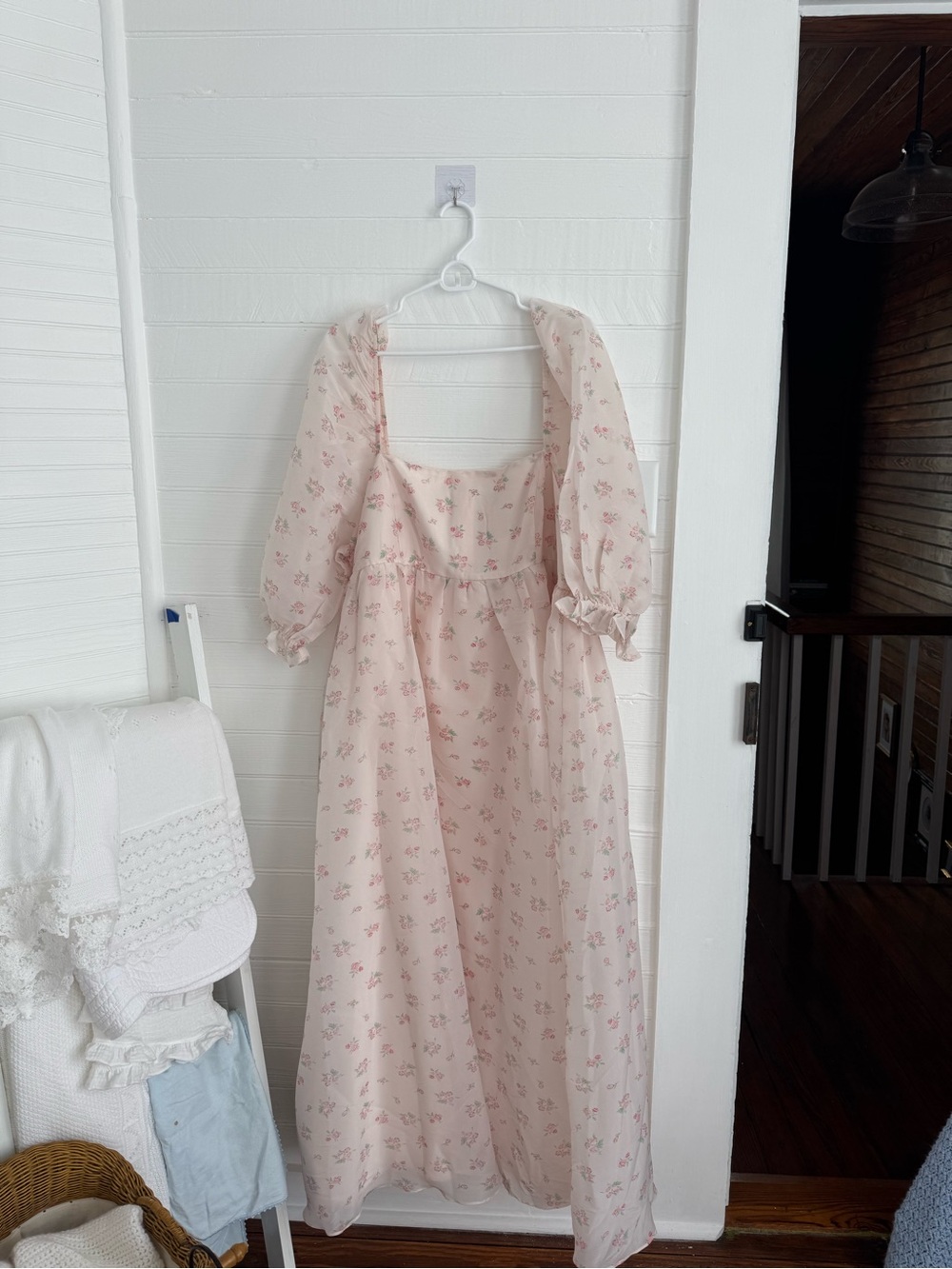 NWT Mona Maxi Dress with Smocking in Blush Floral - Bump Friendly 2xL